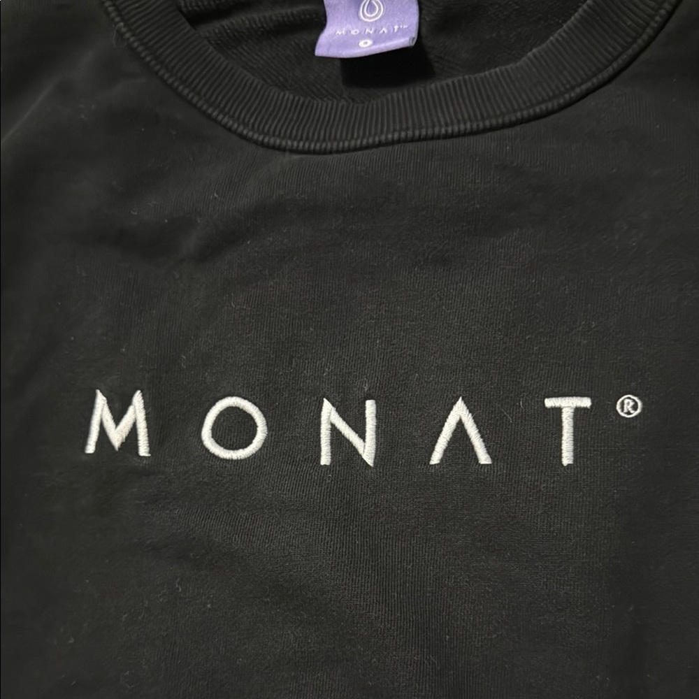 Monat Women's Black Cropped Sweatshirt - Picture 3 of 8